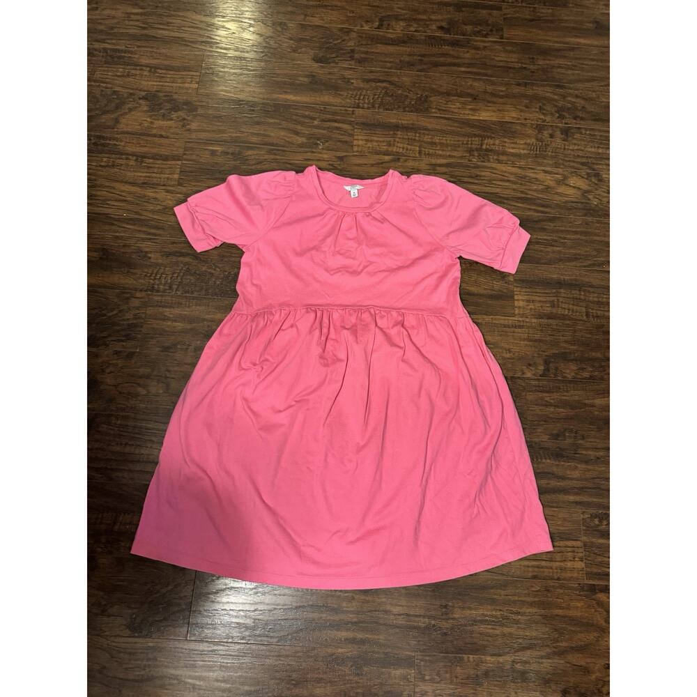 Crown & Ivy Pink Dress Pink Cotton Casual Sz:medium